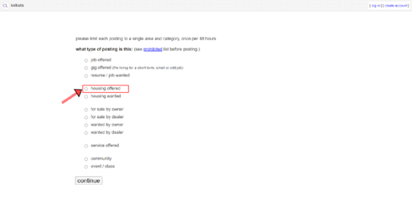 Craigslist posting